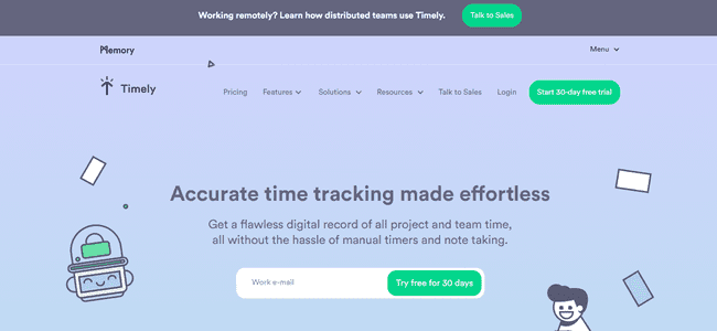 Time tracker for Mac Timely