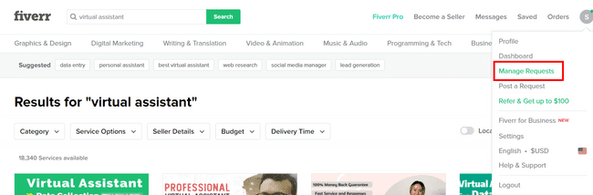 Virtual Assistant on Fiverr